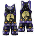 Christmas Jack Skellington Blue Wrestling Singlet