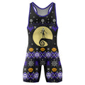 Christmas Jack Skellington Blue Wrestling Singlet