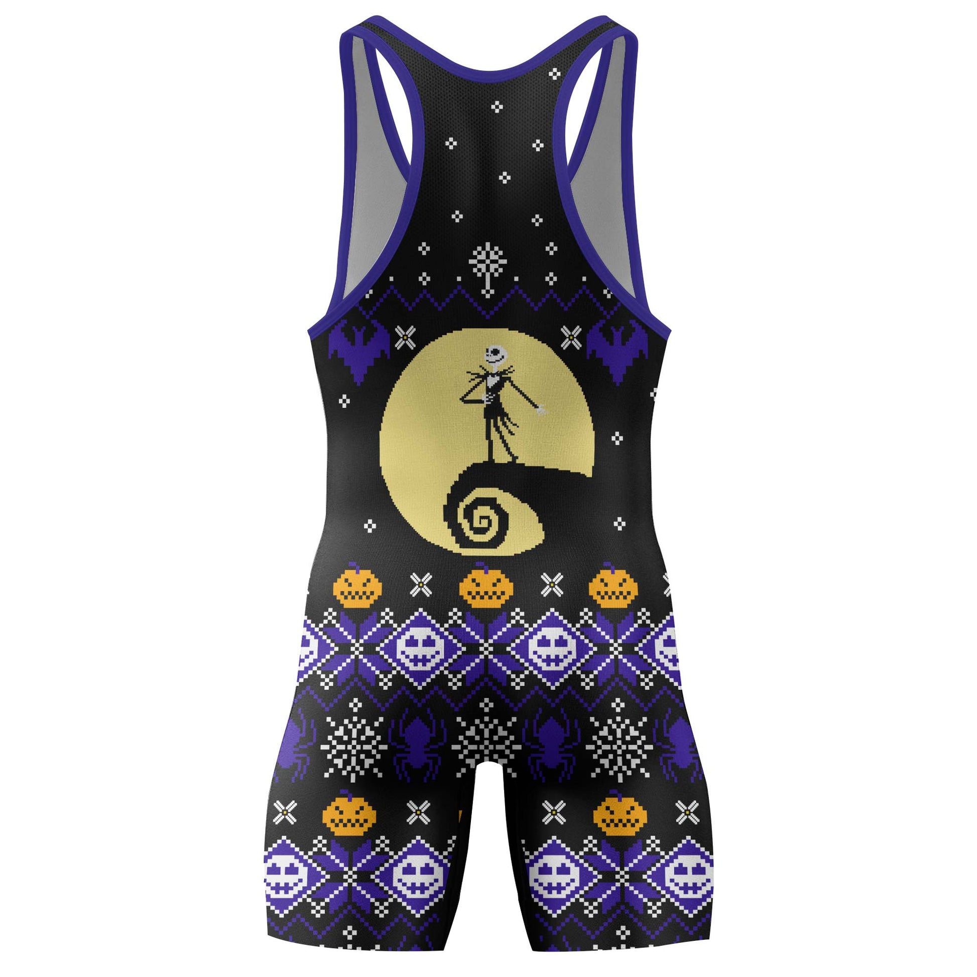 Christmas Jack Skellington Blue Wrestling Singlet
