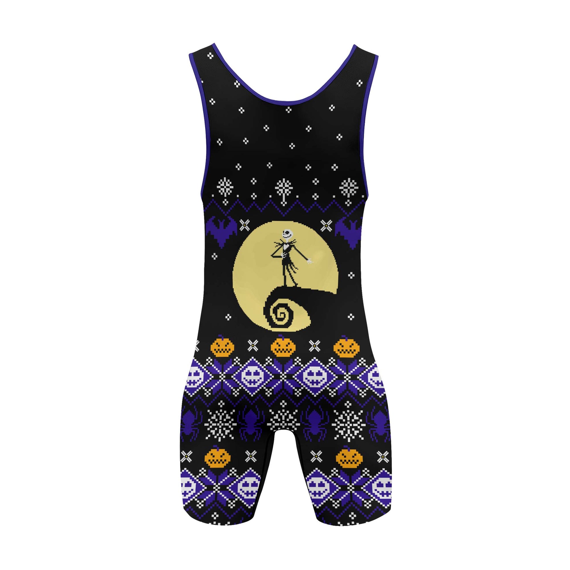 Christmas Jack Skellington Blue Wrestling Singlet