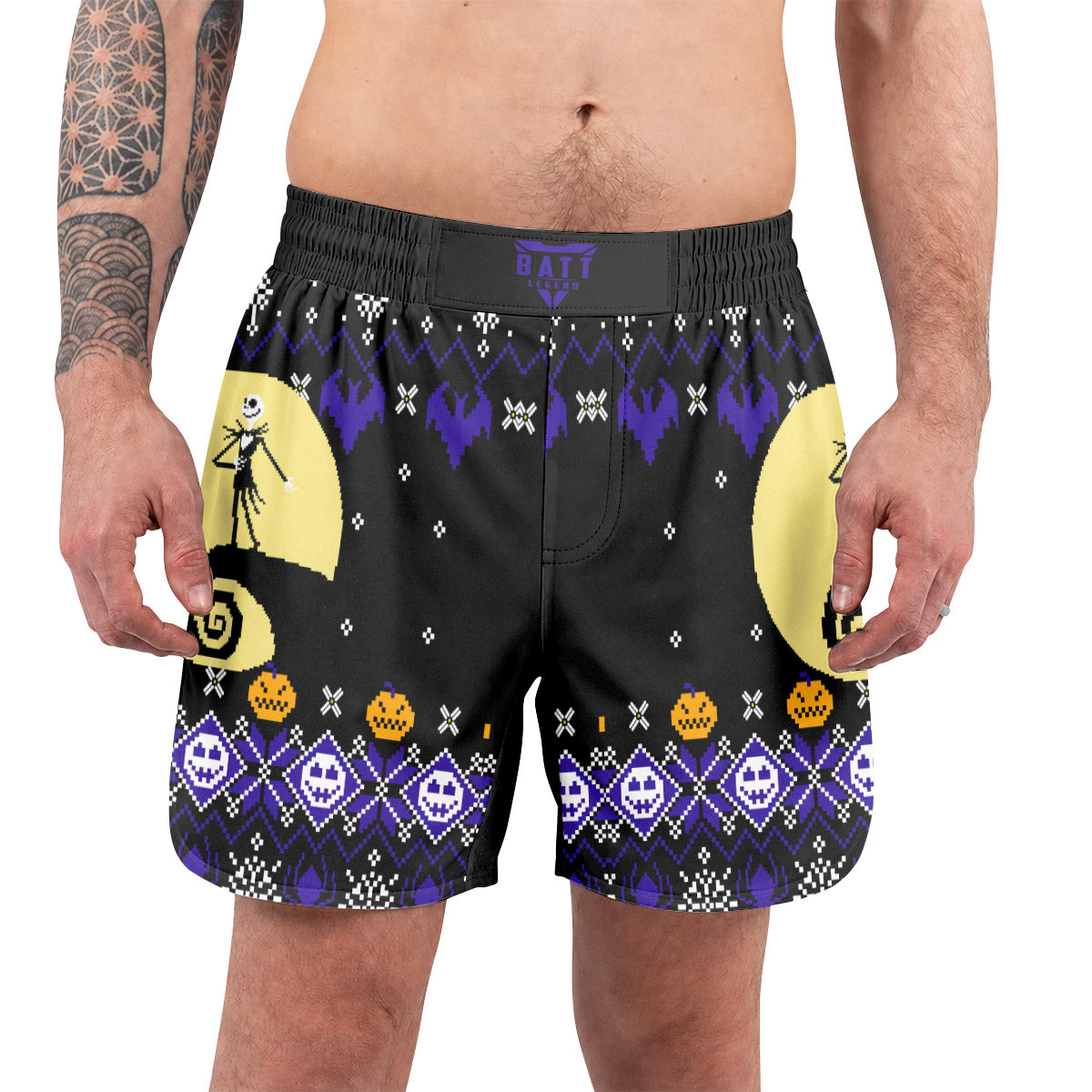Christmas Jack Skellington Blue Grappling Shorts