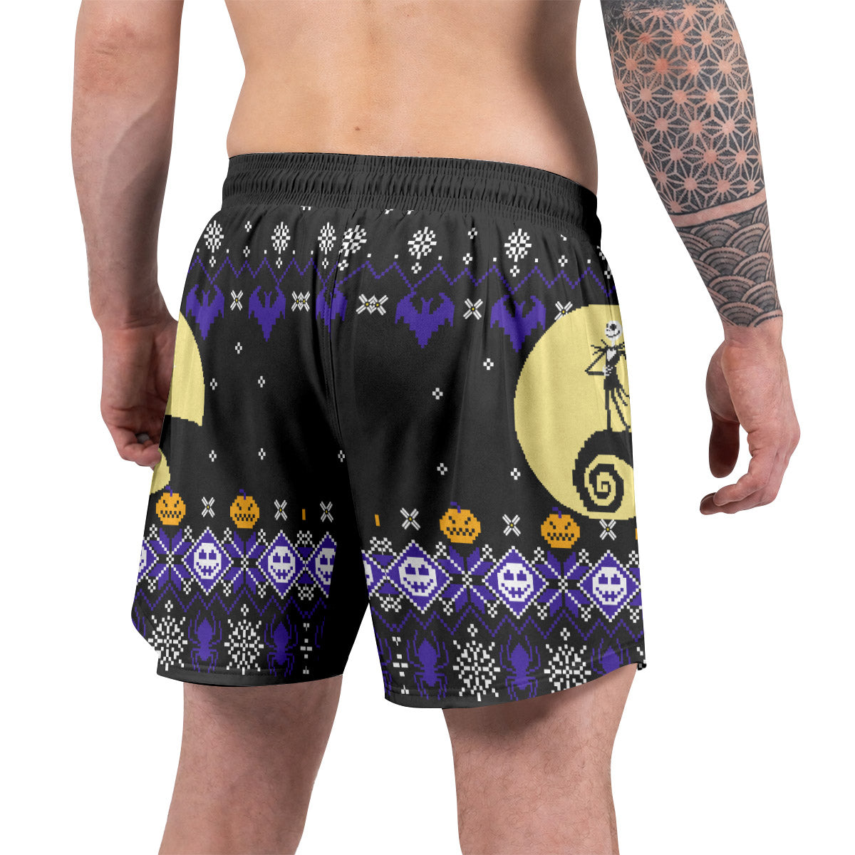Christmas Jack Skellington Blue Grappling Shorts