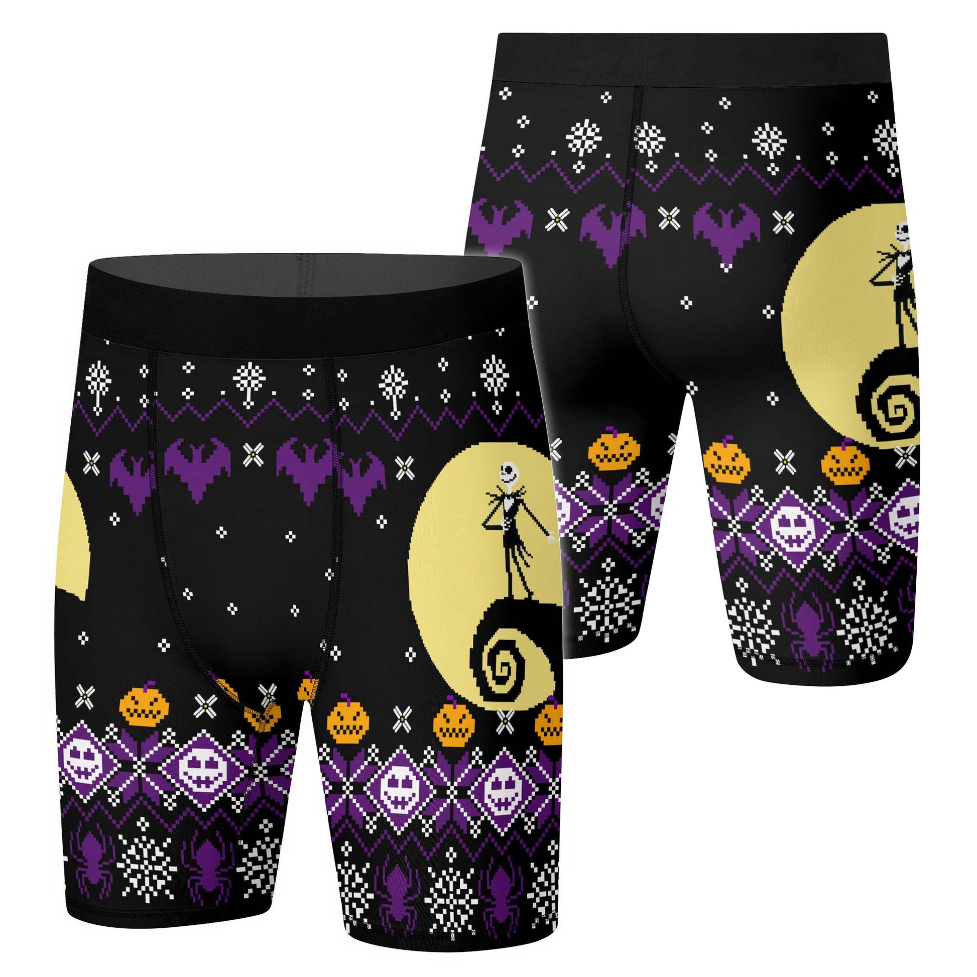 Christmas Jack Skellington Purple Compression Shorts
