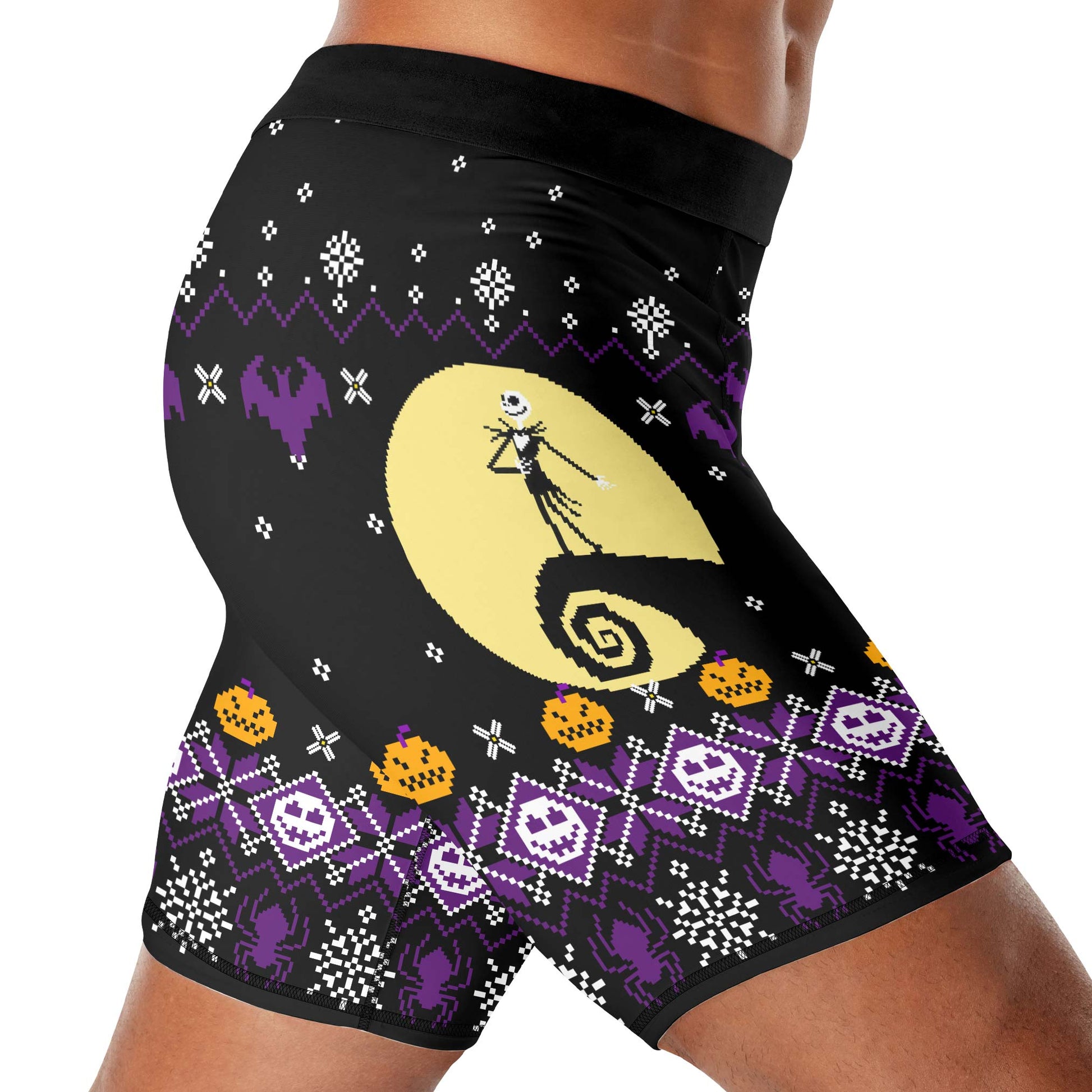 Christmas Jack Skellington Purple Compression Shorts