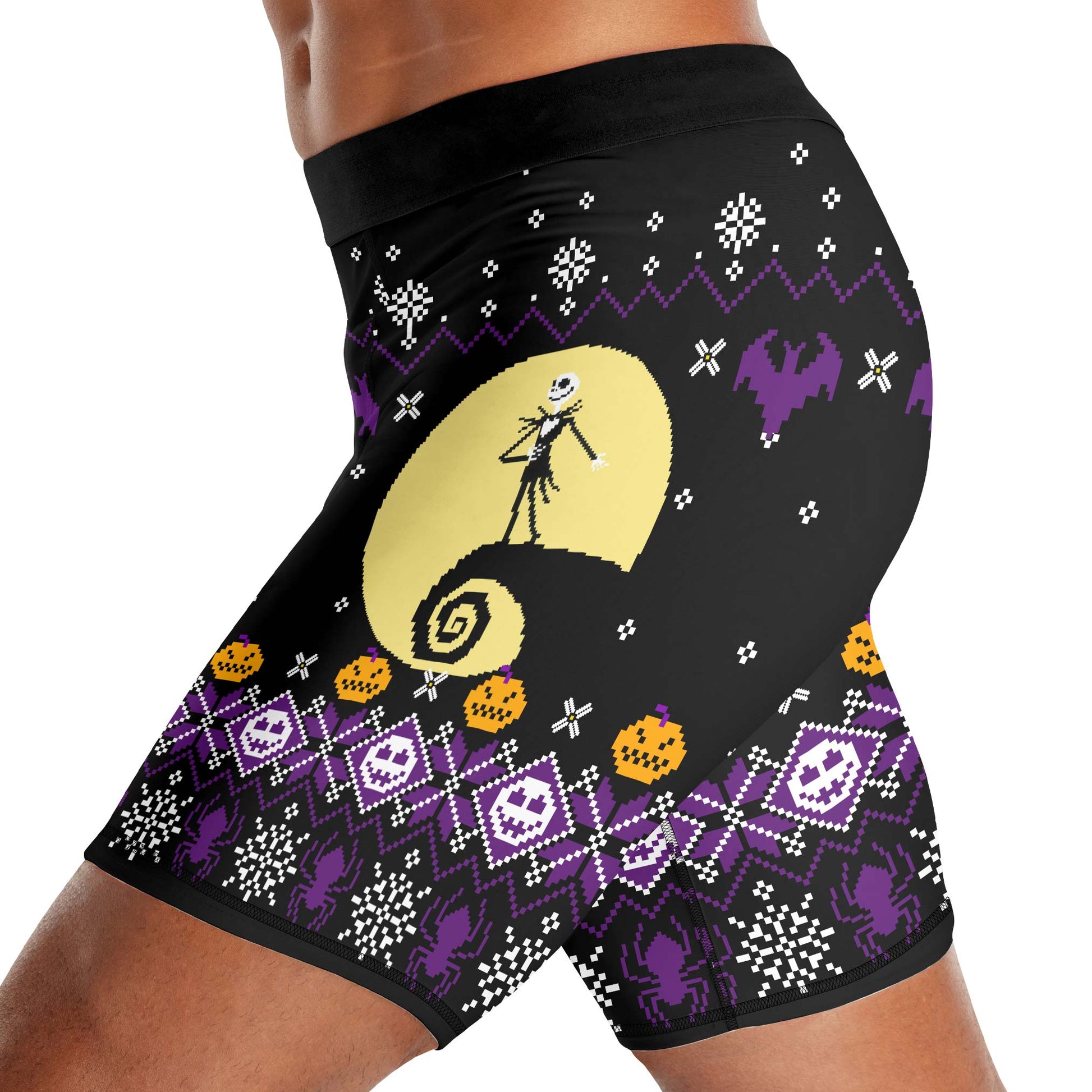 Christmas Jack Skellington Purple Compression Shorts