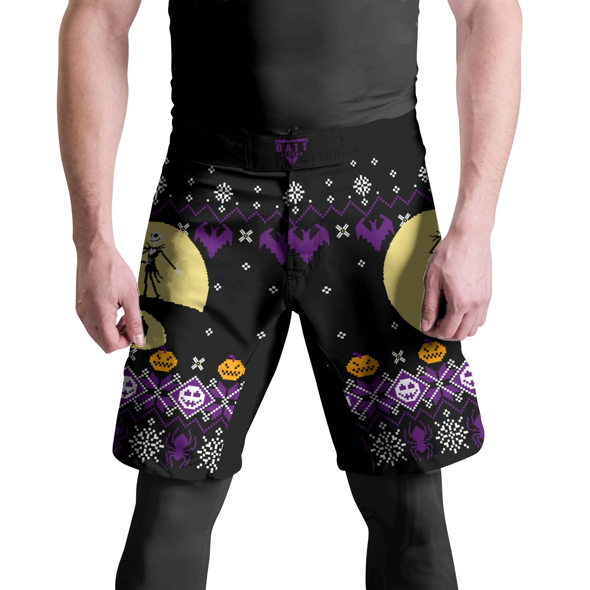 Christmas Jack Skellington Purple Fight Shorts