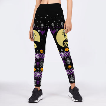 Christmas Jack Skellington Purple Leggings