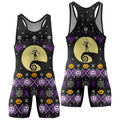 Christmas Jack Skellington Purple Wrestling Singlet
