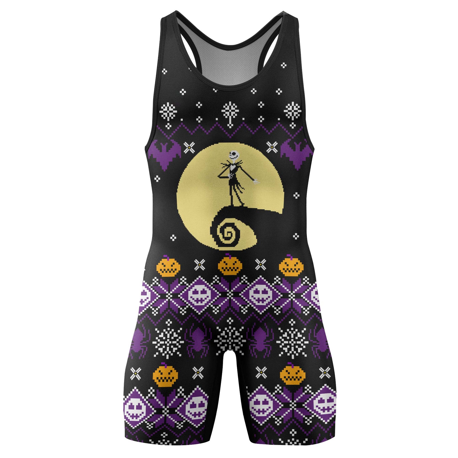 Christmas Jack Skellington Purple Wrestling Singlet
