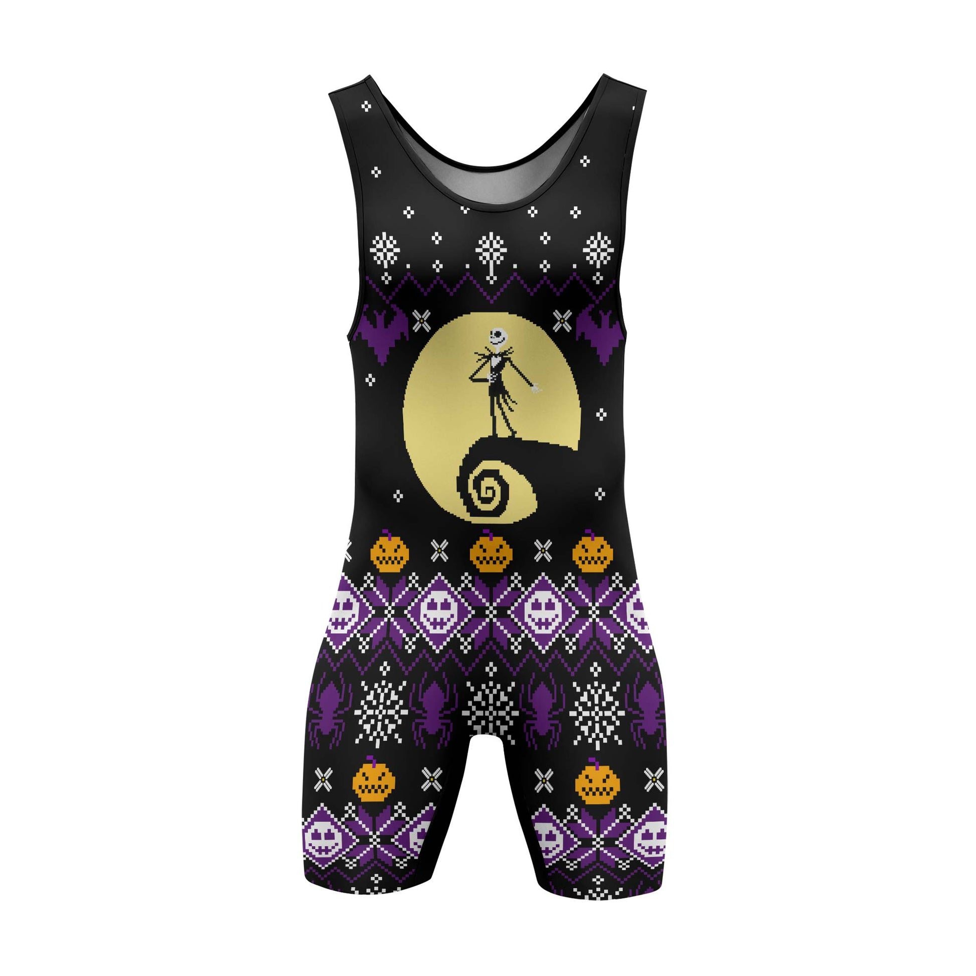 Christmas Jack Skellington Purple Wrestling Singlet