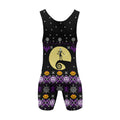 Christmas Jack Skellington Purple Wrestling Singlet