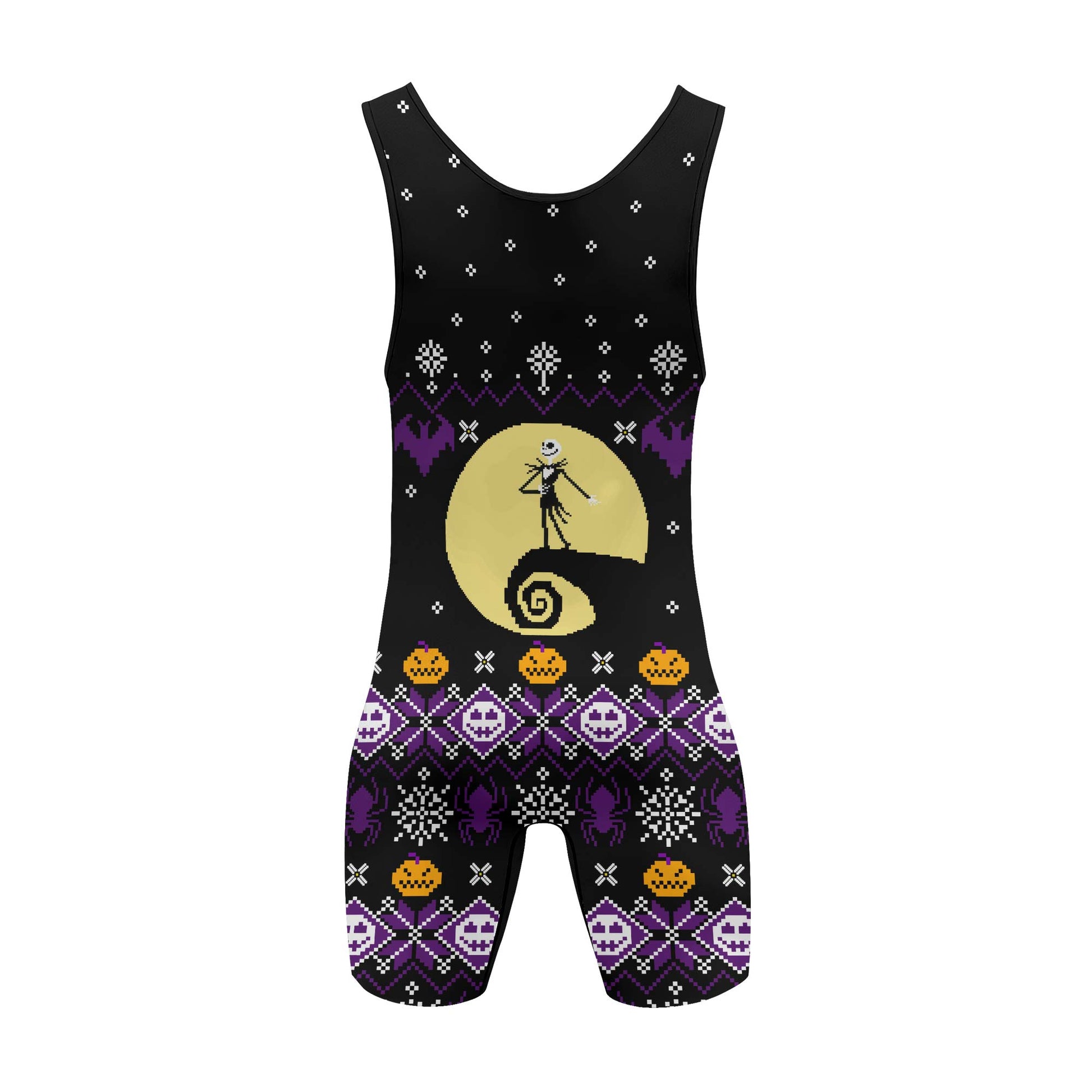 Christmas Jack Skellington Purple Wrestling Singlet