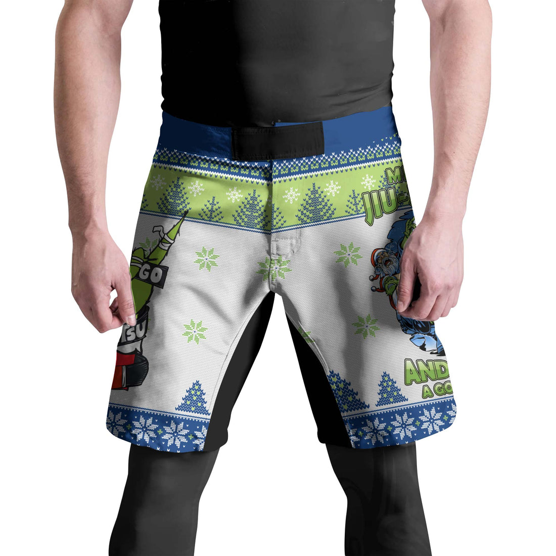 Christmas Santa Choking Grinch Fight Shorts