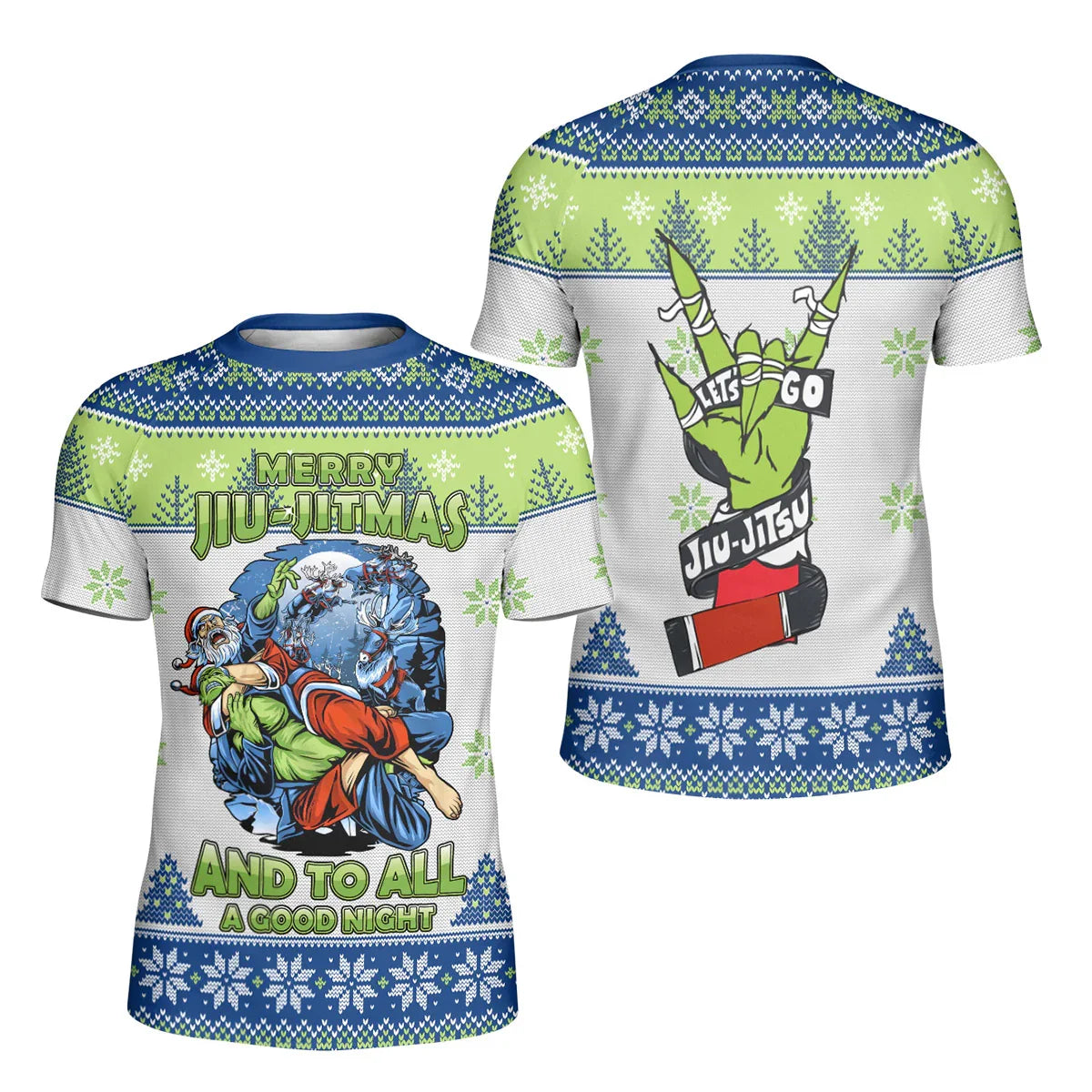 Christmas Santa Choking Grinch Kids Rash Guard