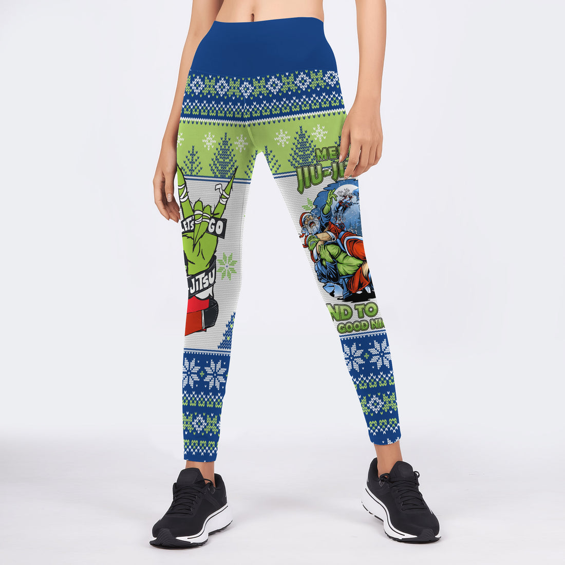 Christmas Santa Choking Grinch Leggings