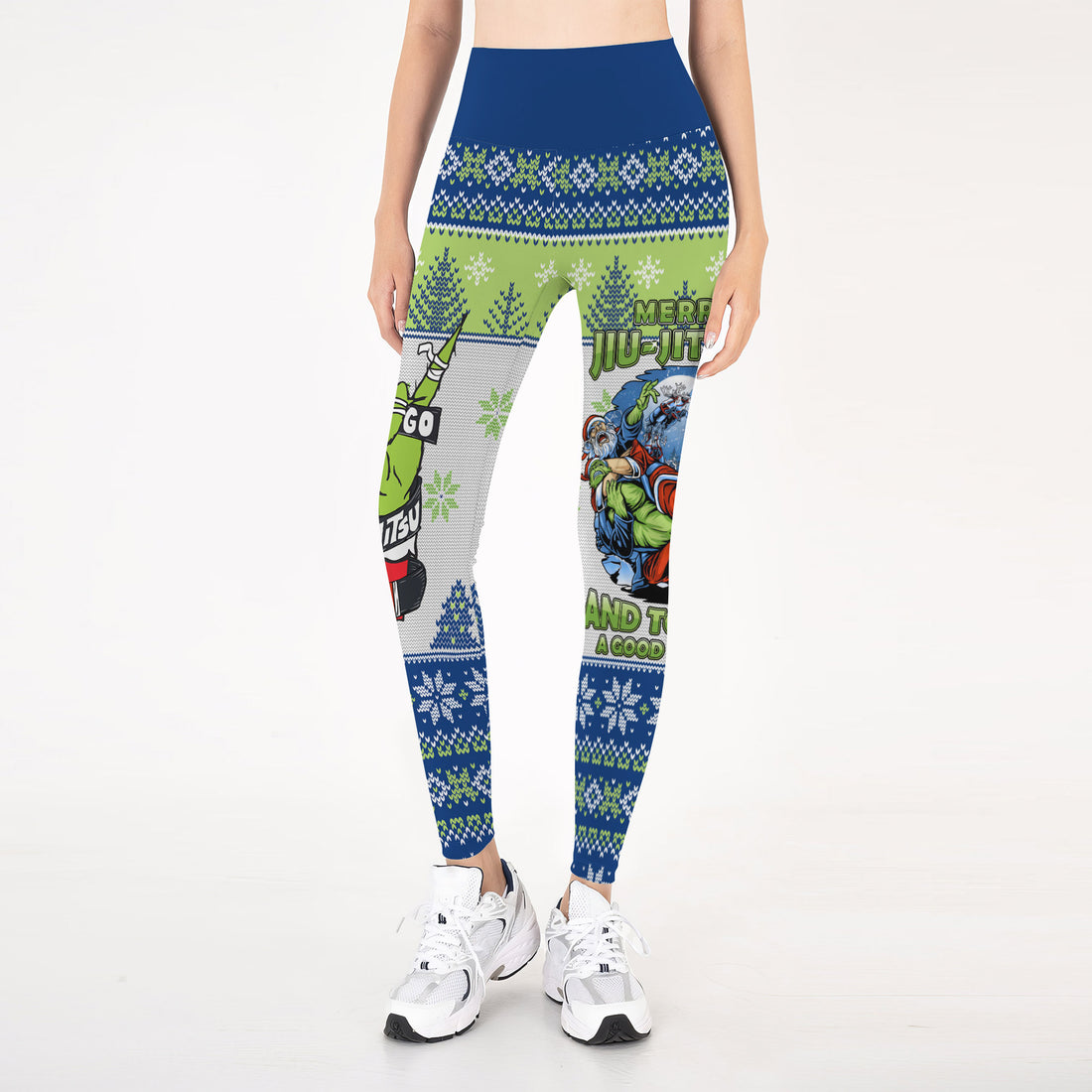 Christmas Santa Choking Grinch Leggings