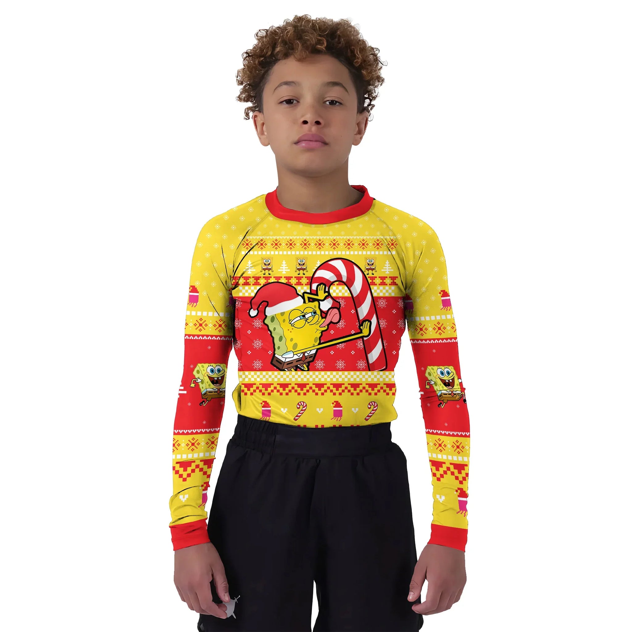 Christmas Spongebob Kids Rash Guard