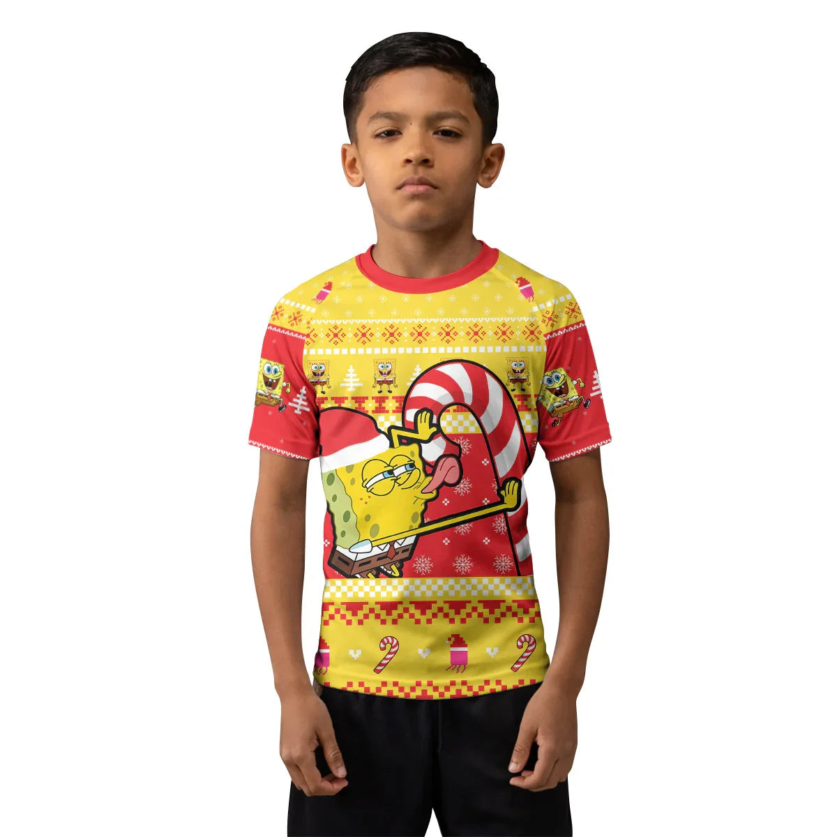 Christmas Spongebob Kids Rash Guard