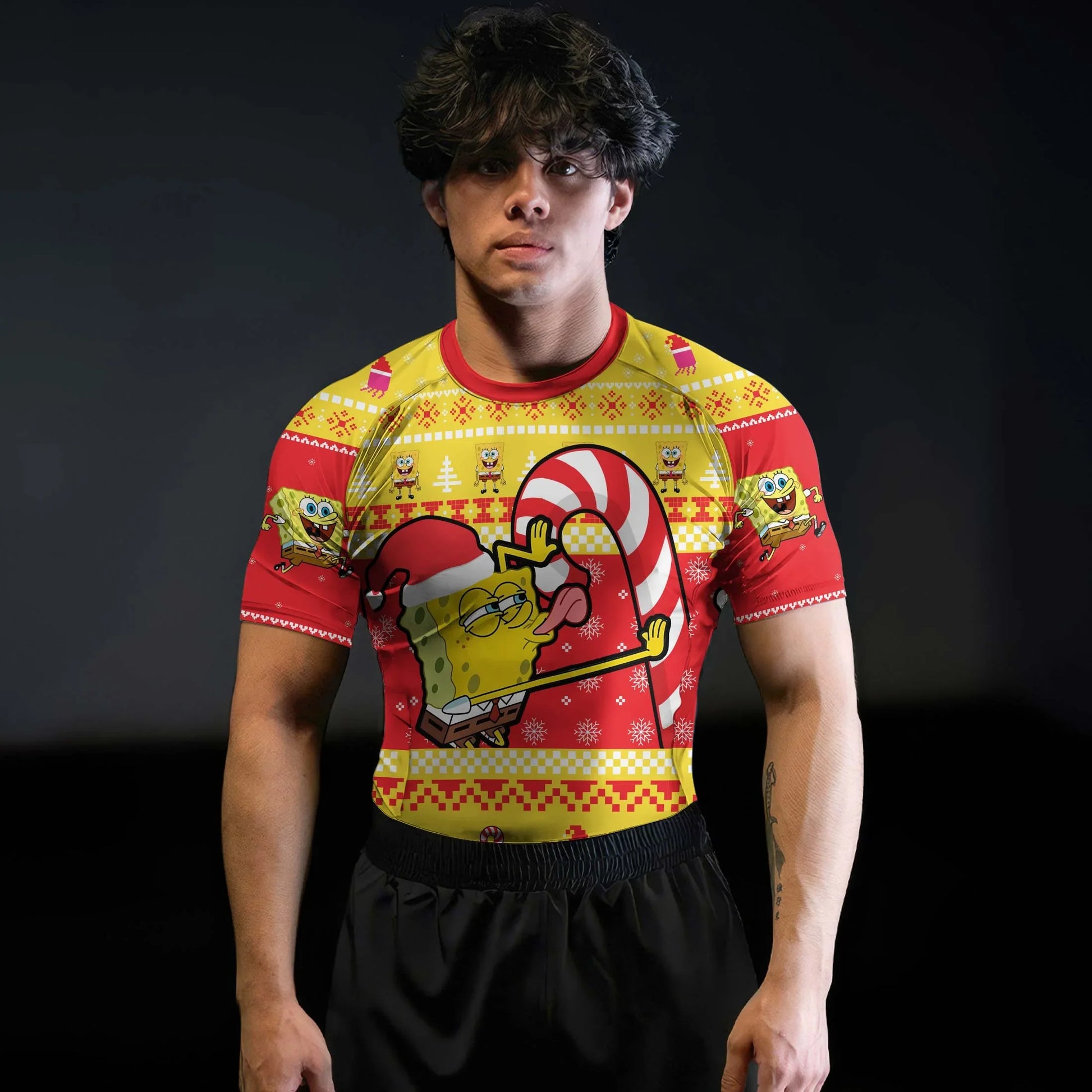 Christmas Spongebob Rash Guard
