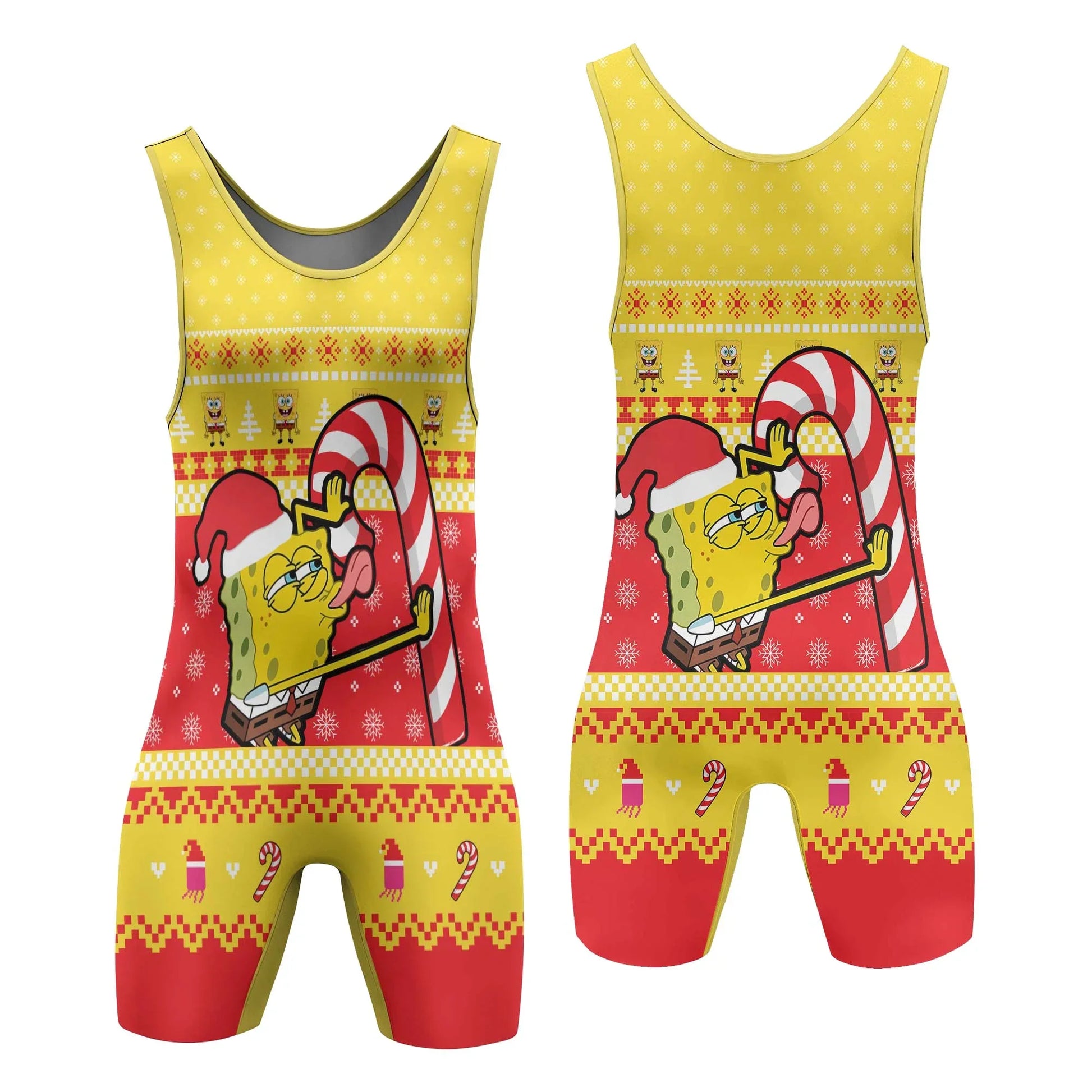Christmas Spongebob Wrestling Singlet