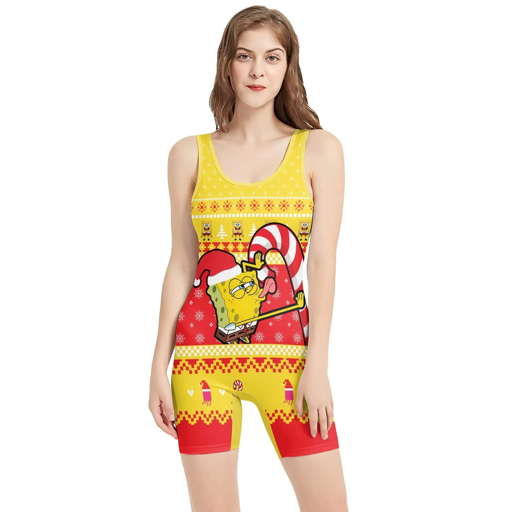 Christmas Spongebob Wrestling Singlet