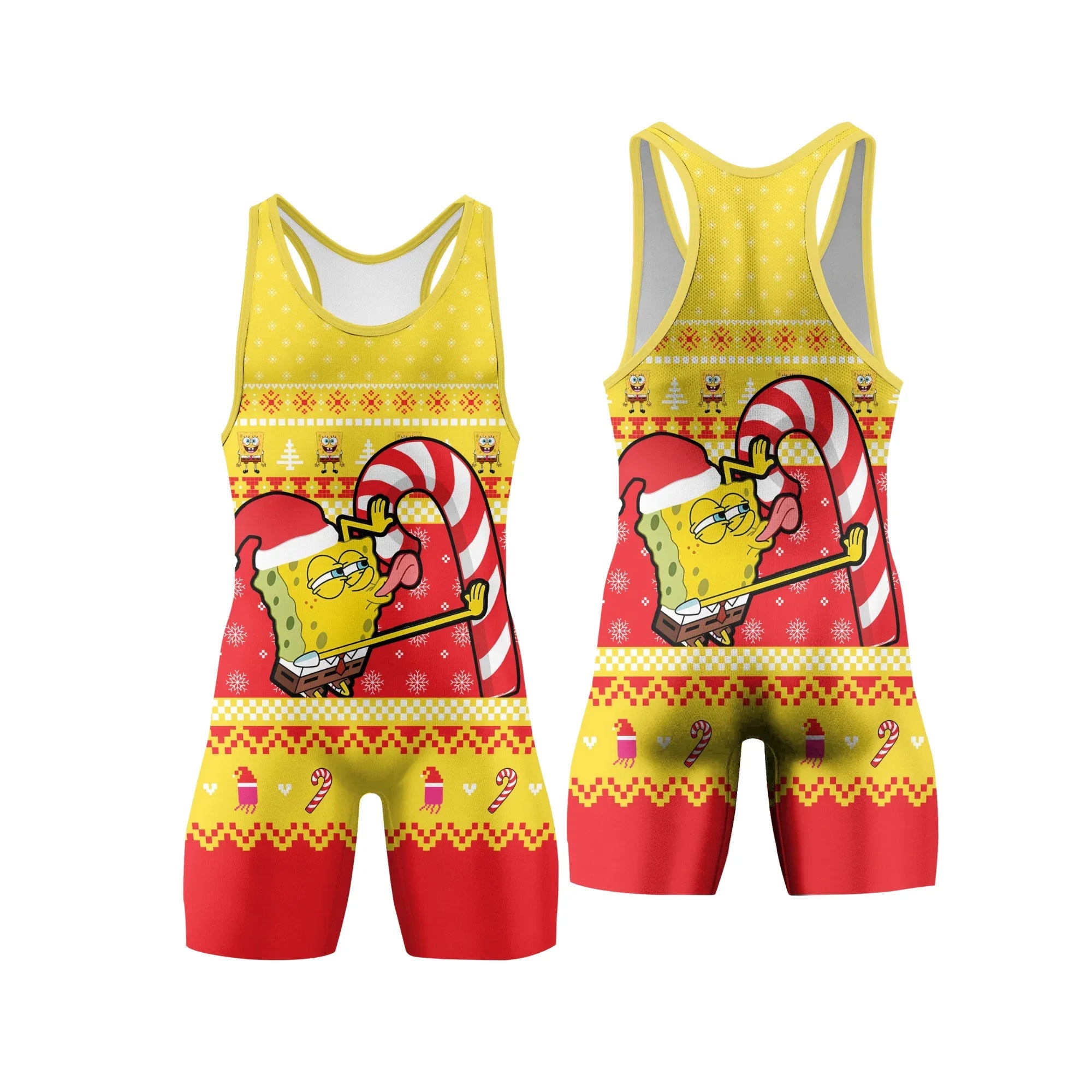 Christmas Spongebob Wrestling Singlet