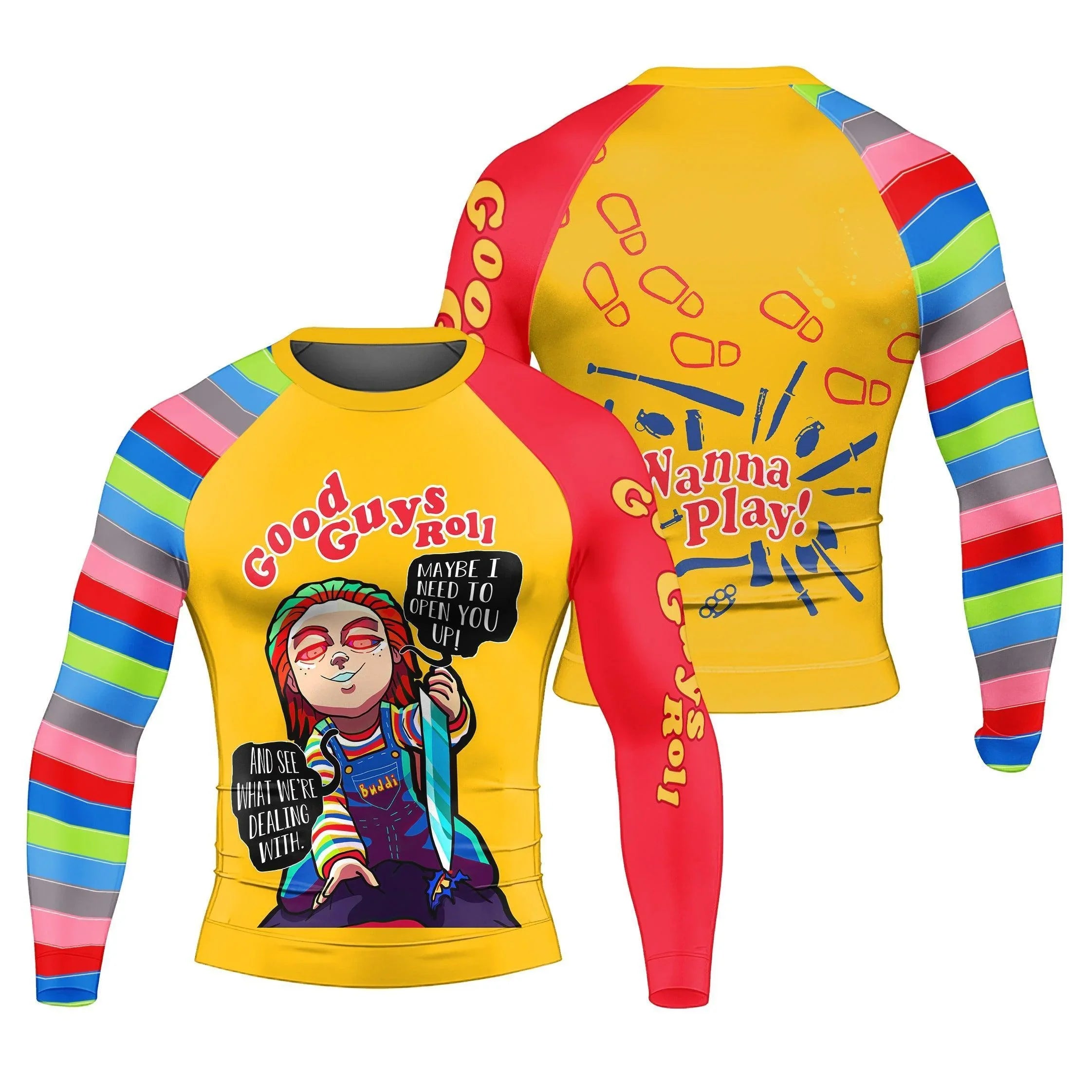 Chucky Good Guy Rash Guard for MMA, BJJ, and Fitness