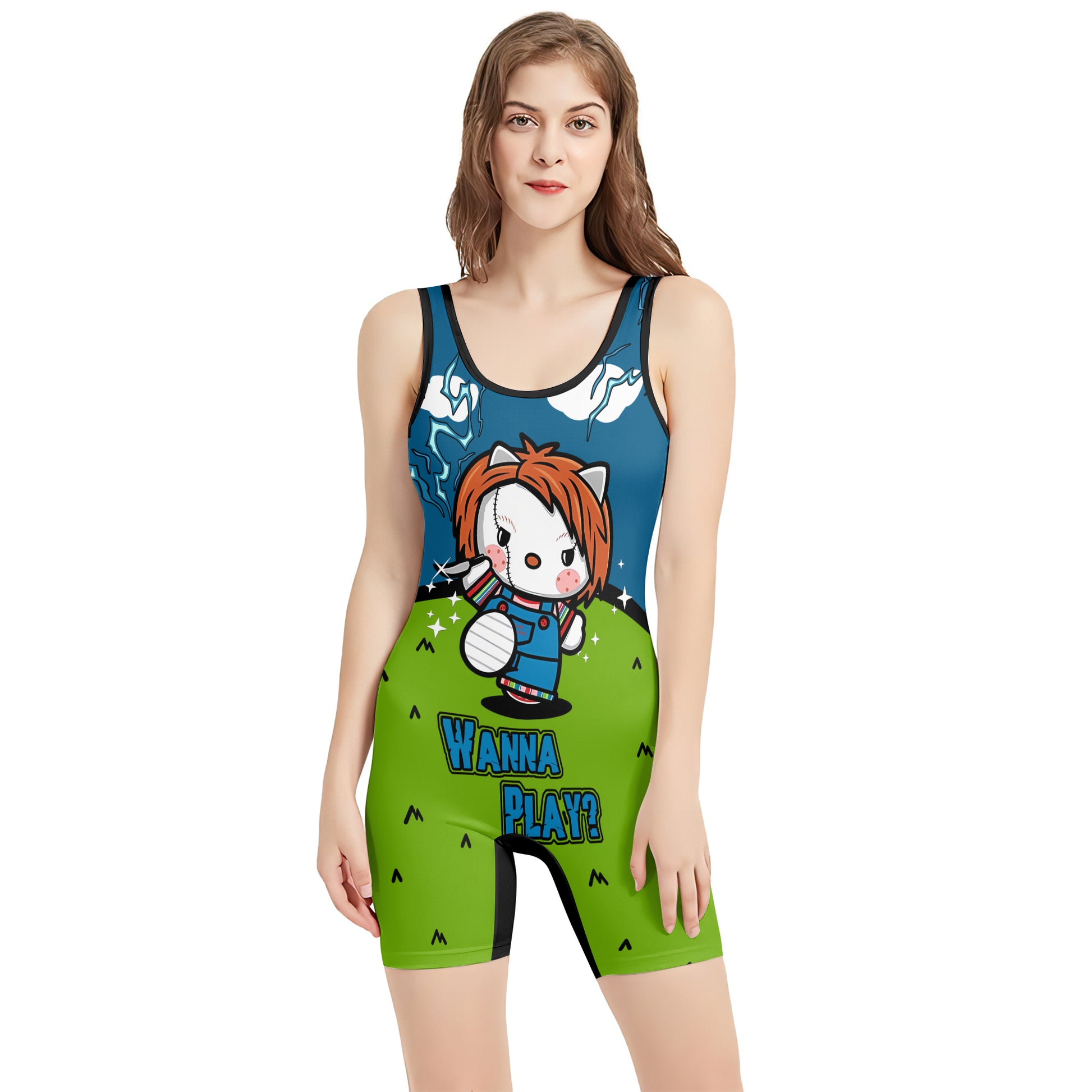 Chucky Kitty Wrestling Singlet