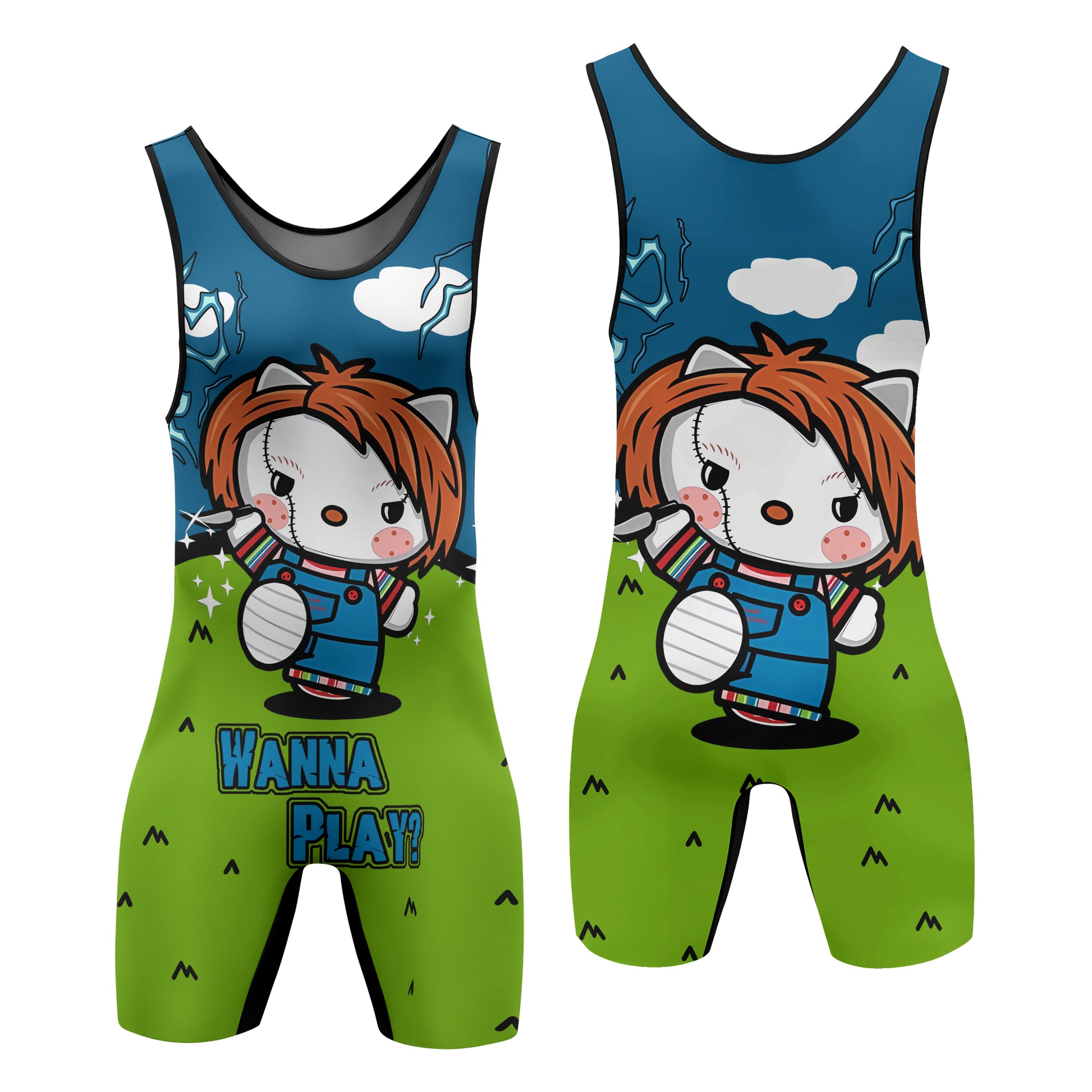 Chucky Kitty Wrestling Singlet