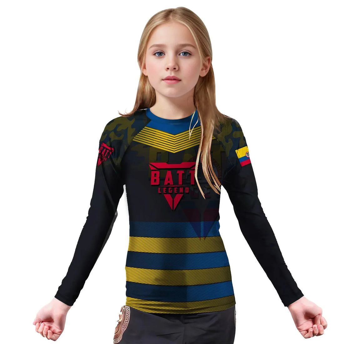Colombia Skull Fighter Kids Rash Guard