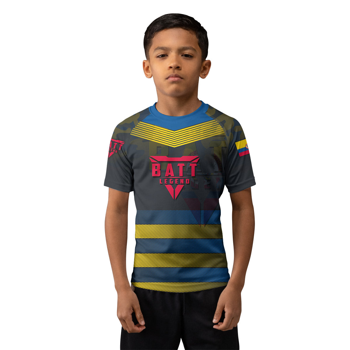 Colombia Skull Fighter Kids Rash Guard