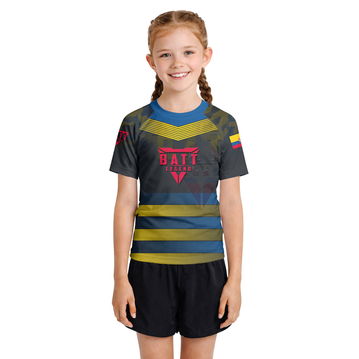 Colombia Skull Fighter Kids Rash Guard
