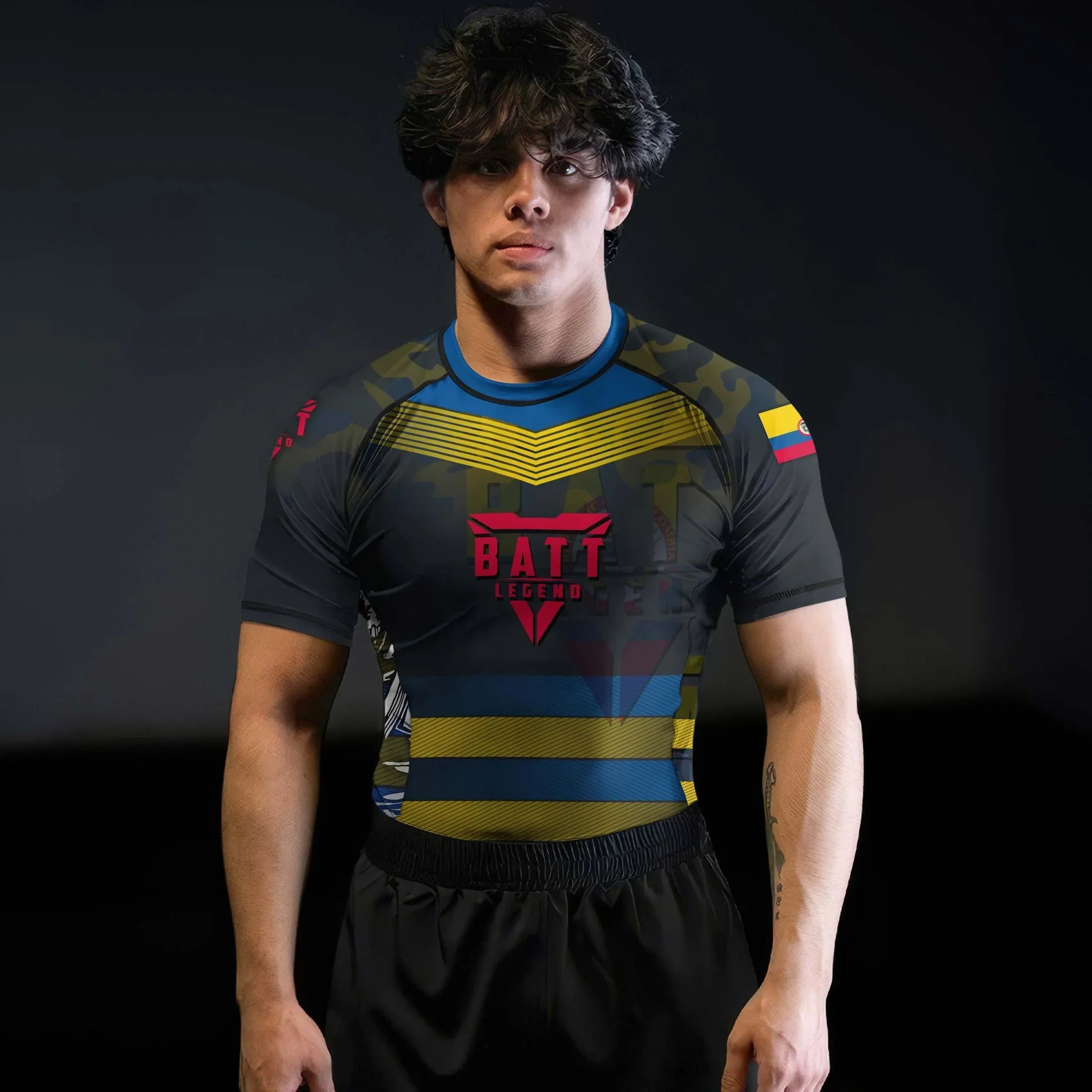 Colombia Skull Fighter Rash Guard | Athletic Performance