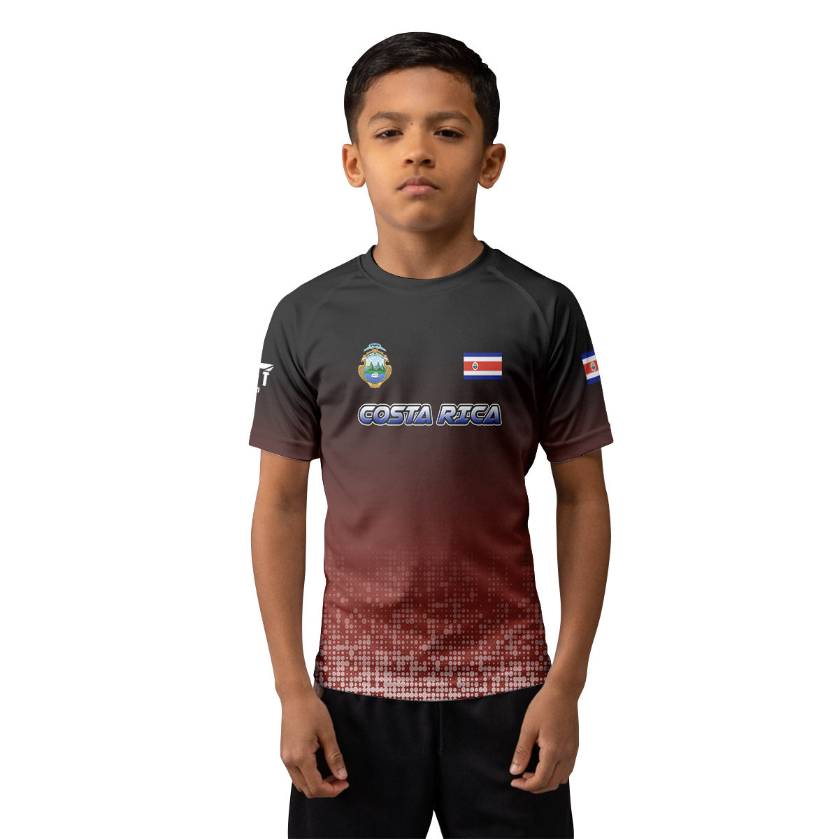 Costa Rica Halftone Kids Rash Guard