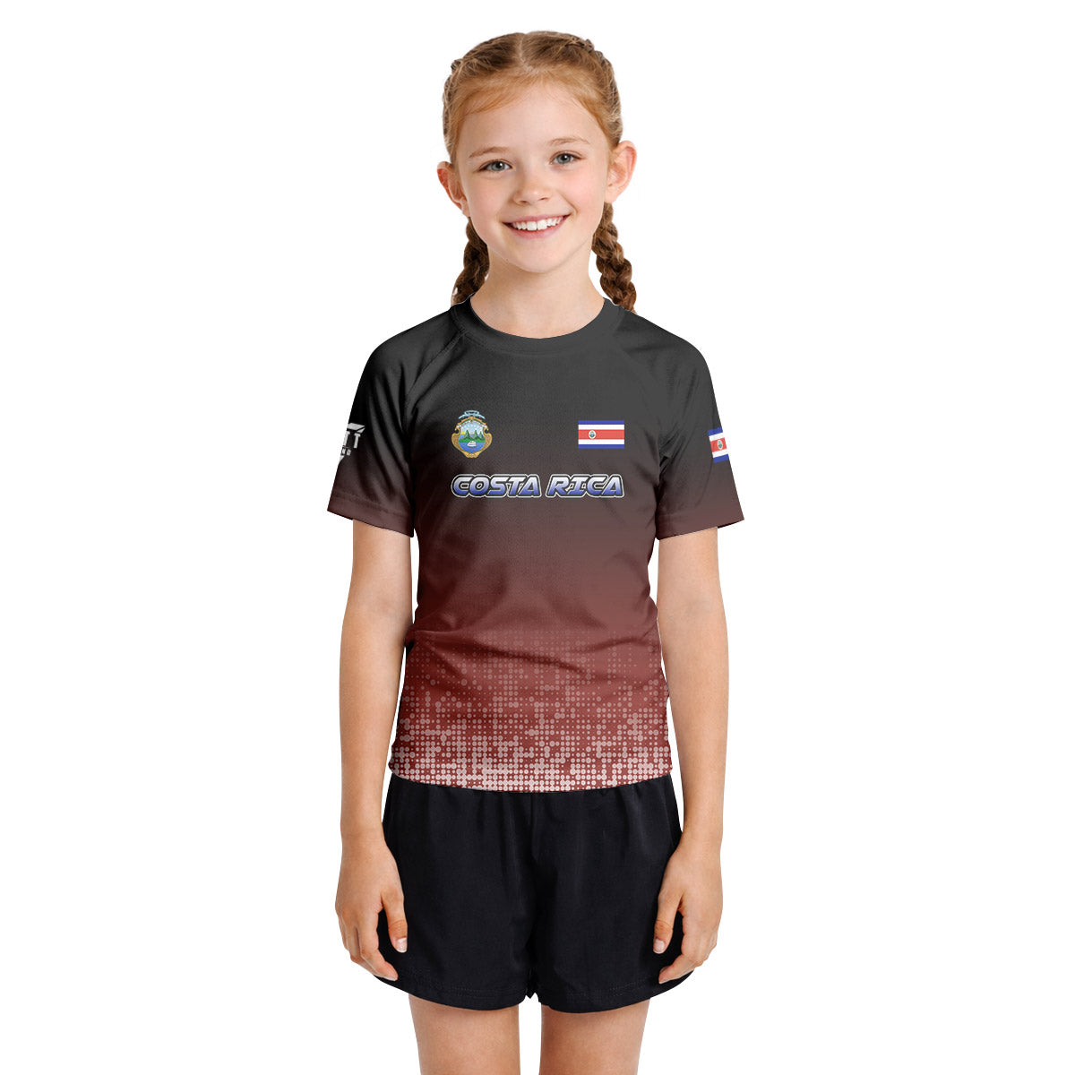 Costa Rica Halftone Kids Rash Guard