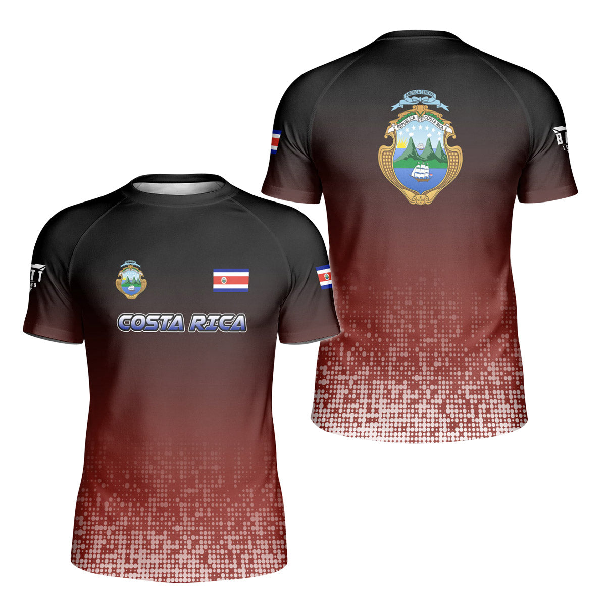 Costa Rica Halftone Kids Rash Guard