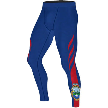 Costa Rica Heritage Force Men's Compression Leggings