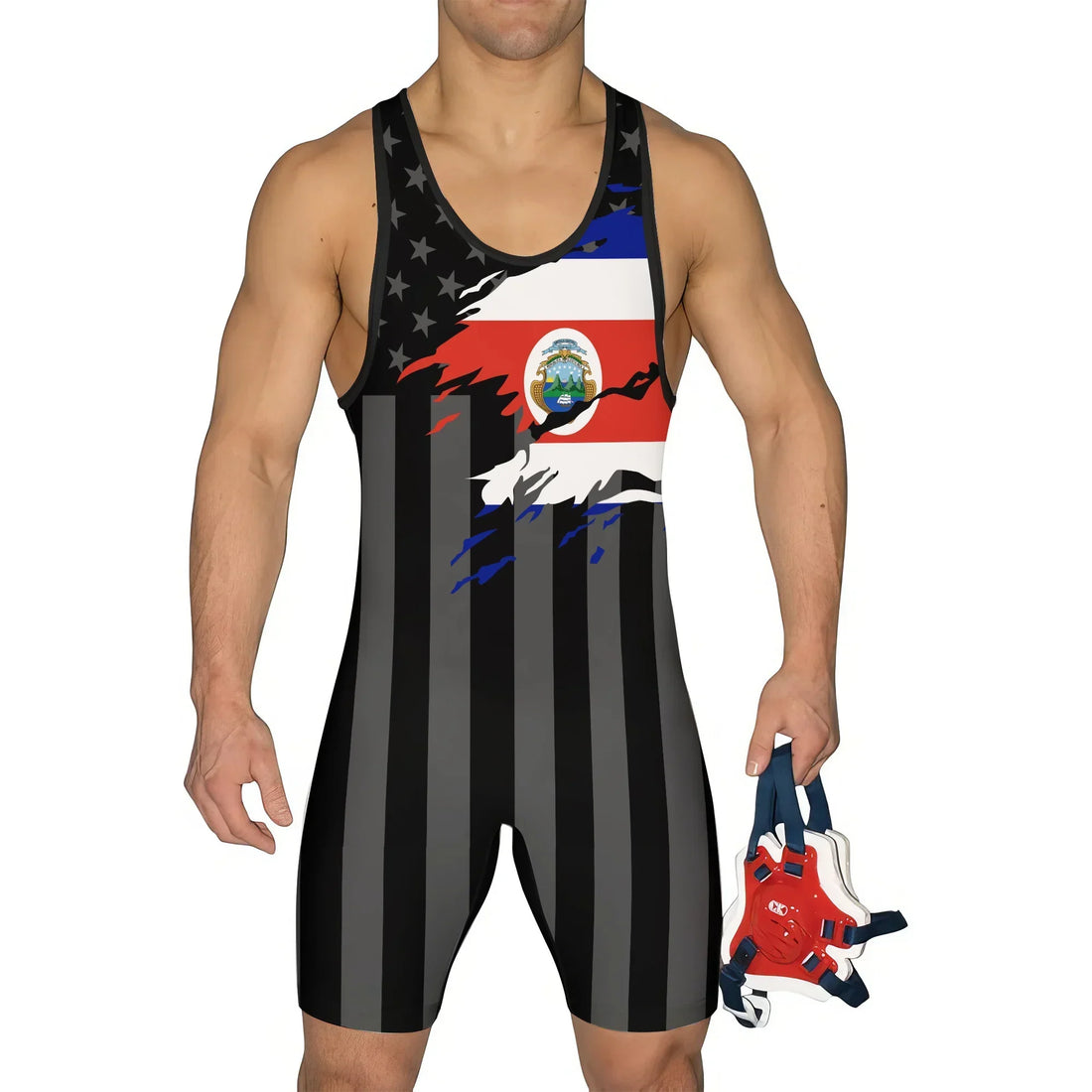 Costa Rica Phantom Division Wrestling Singlet