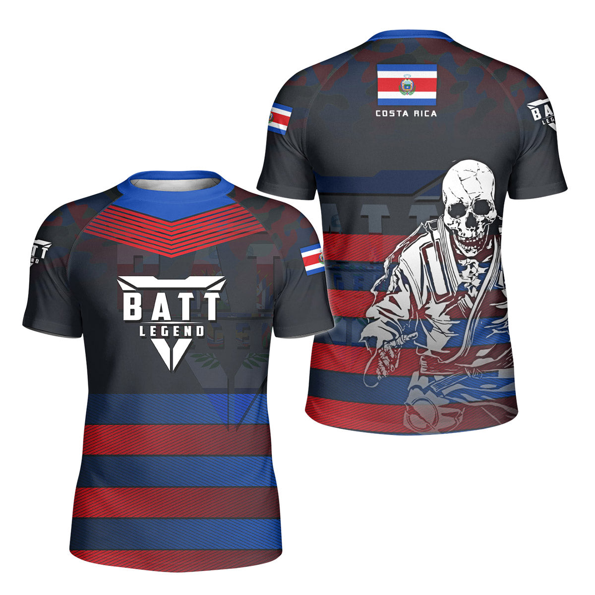 Costa Rica Skull Fighter Kids Rash Guard
