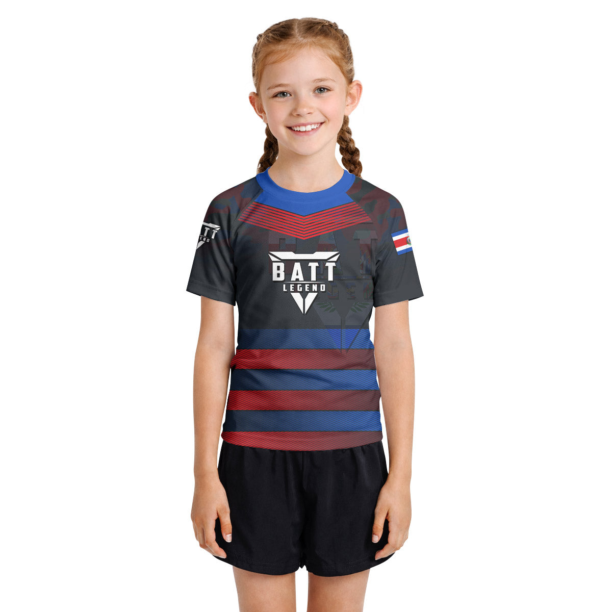 Costa Rica Skull Fighter Kids Rash Guard