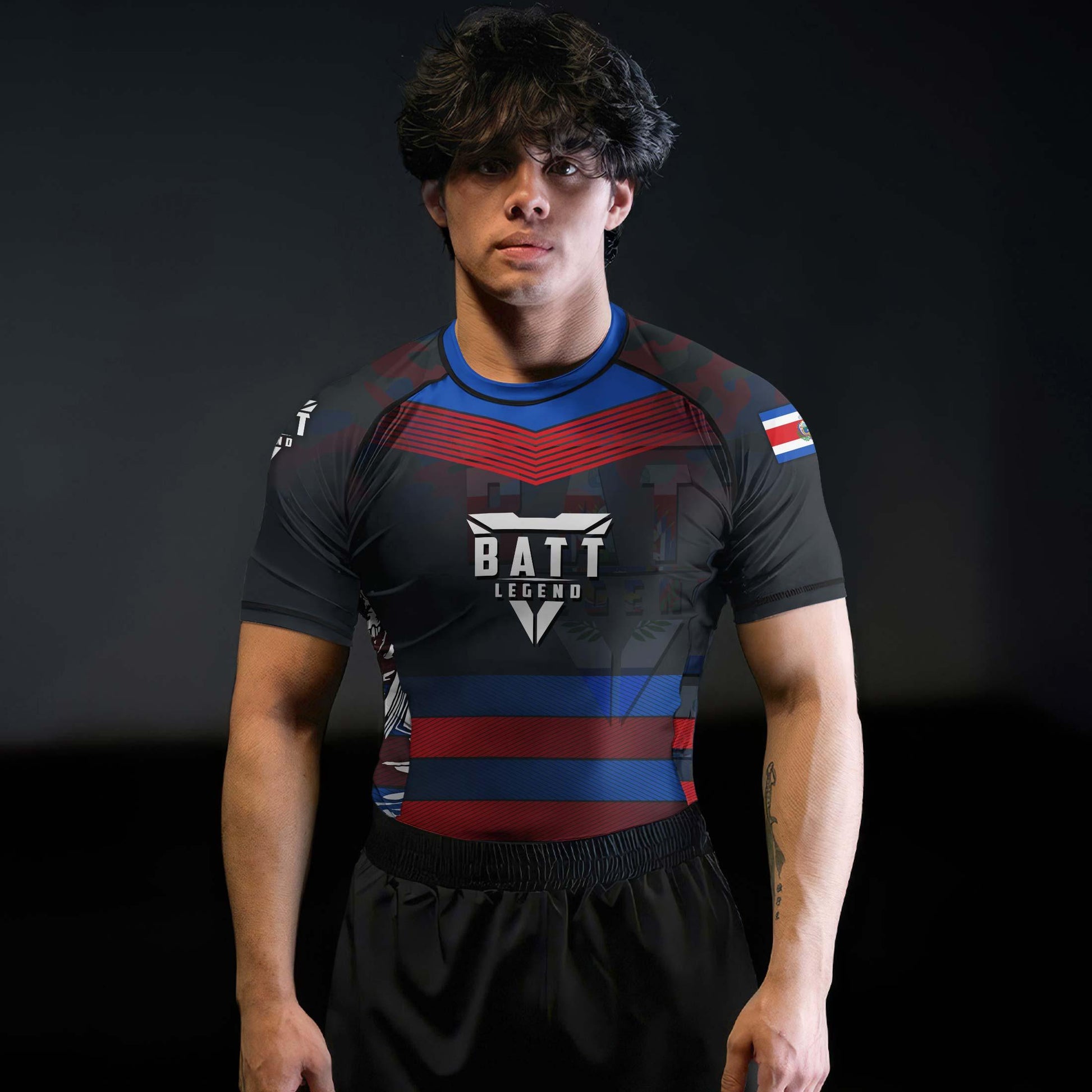 Costa Rica Skull Fighter Rash Guard