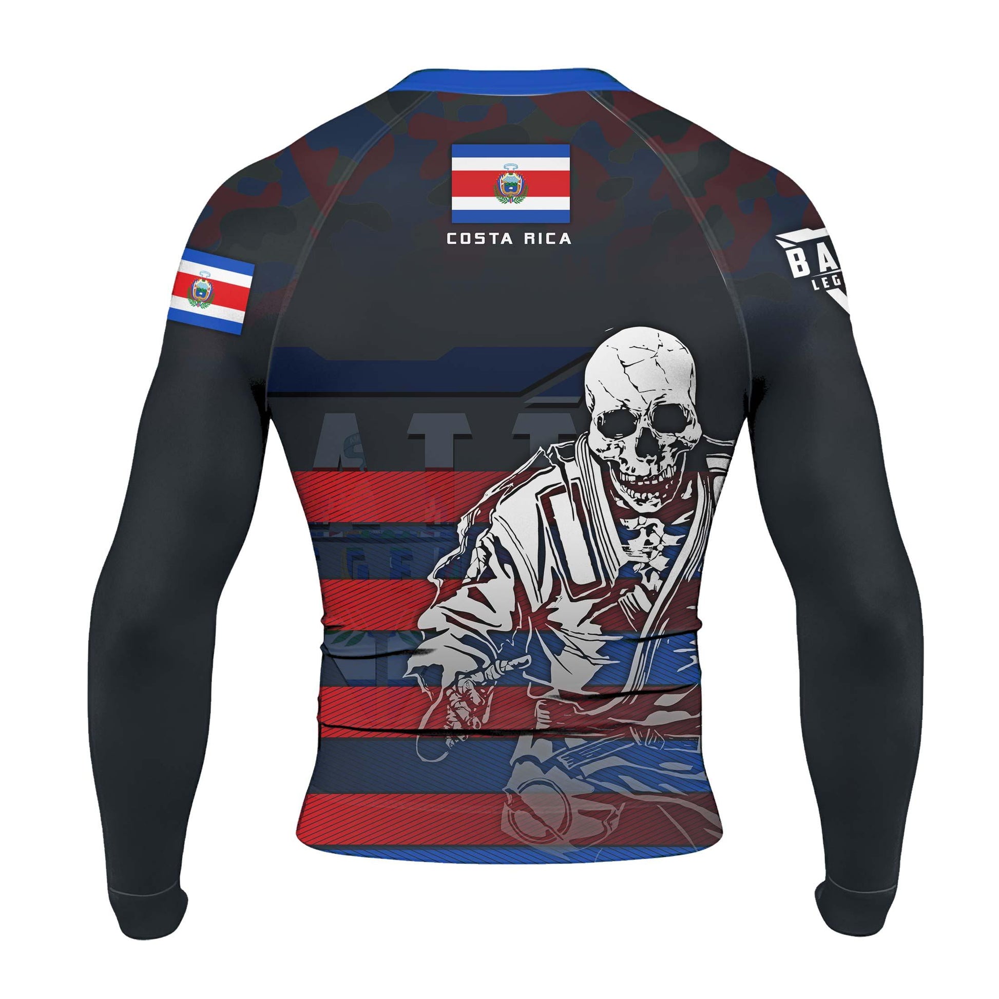 Costa Rica Skull Fighter Rash Guard
