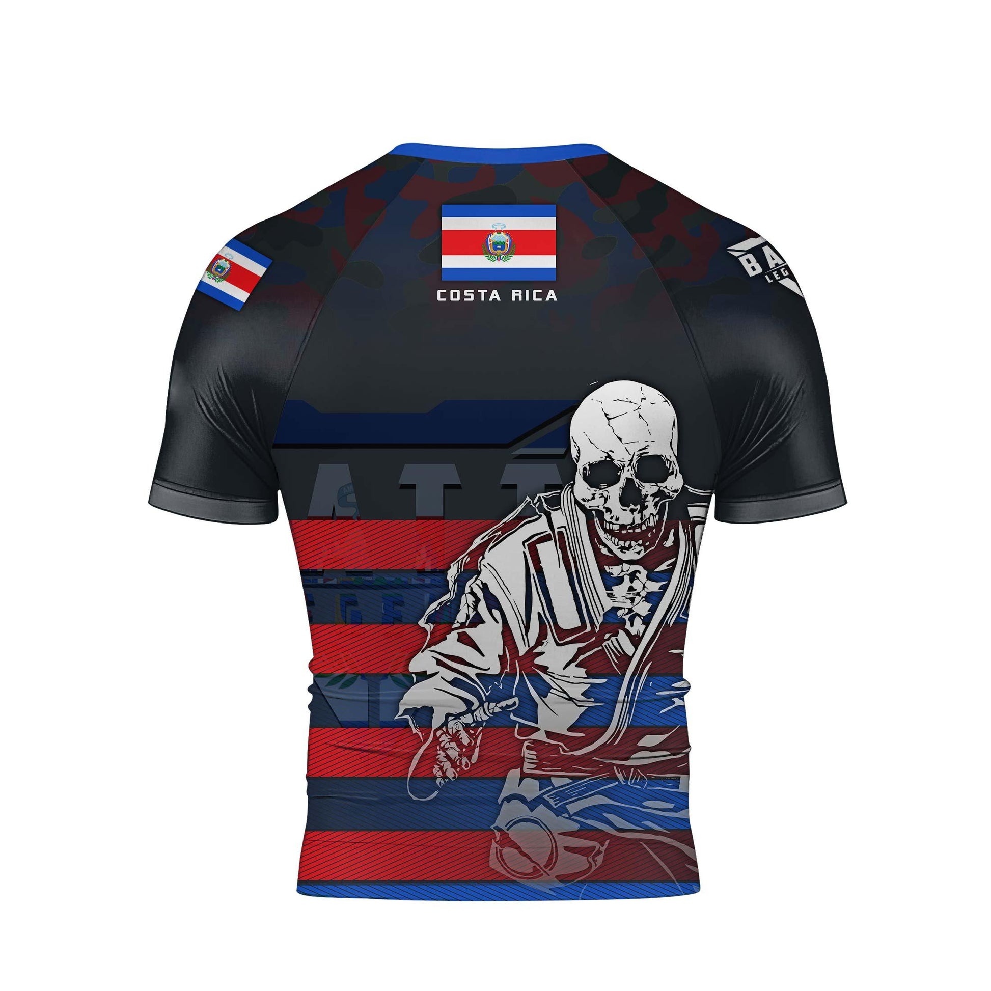 Costa Rica Skull Fighter Rash Guard