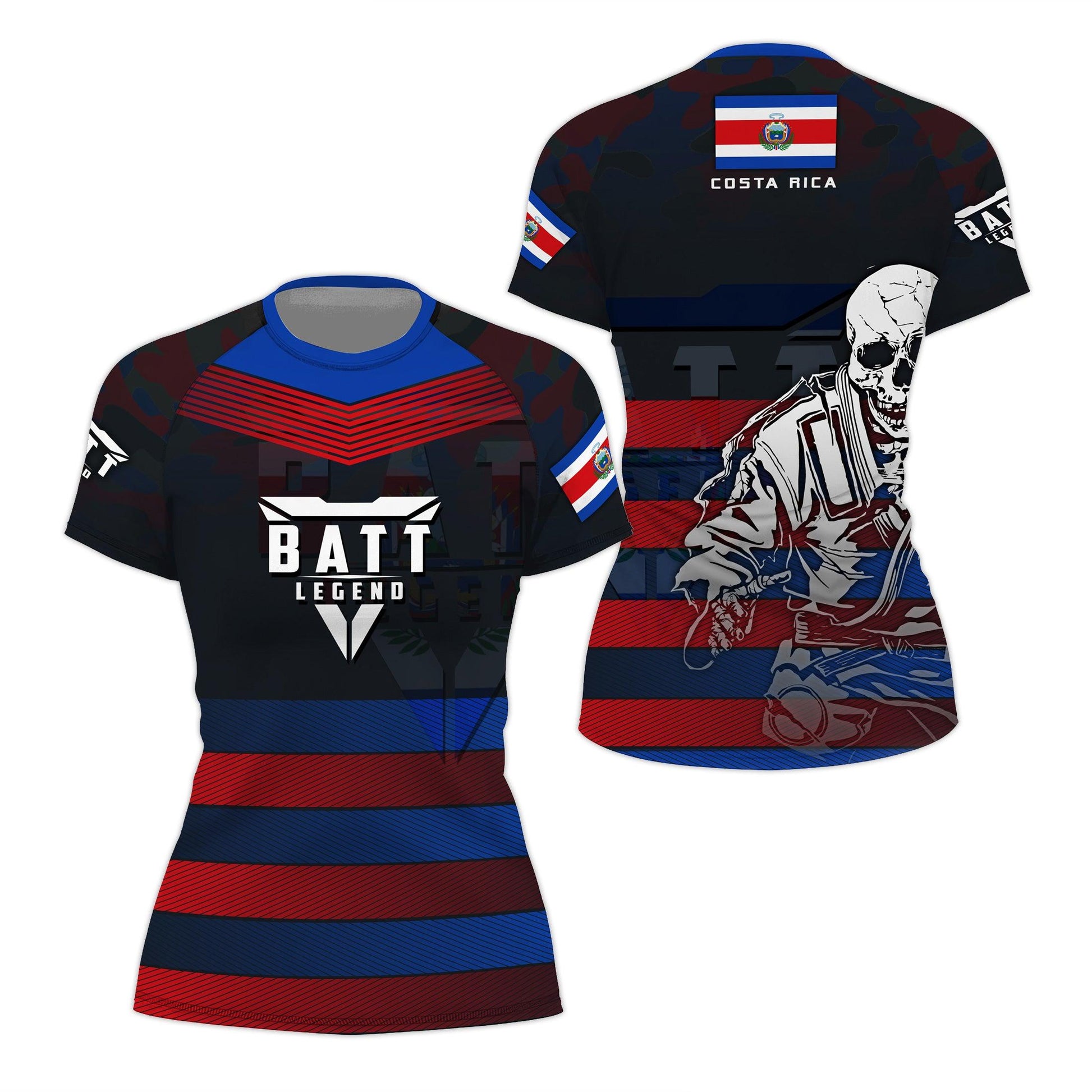 Costa Rica Skull Fighter Rash Guard