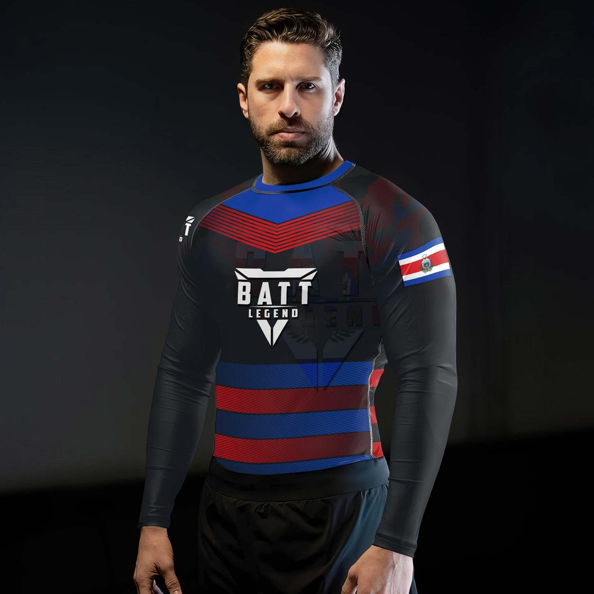 Costa Rica Skull Fighter Rash Guard
