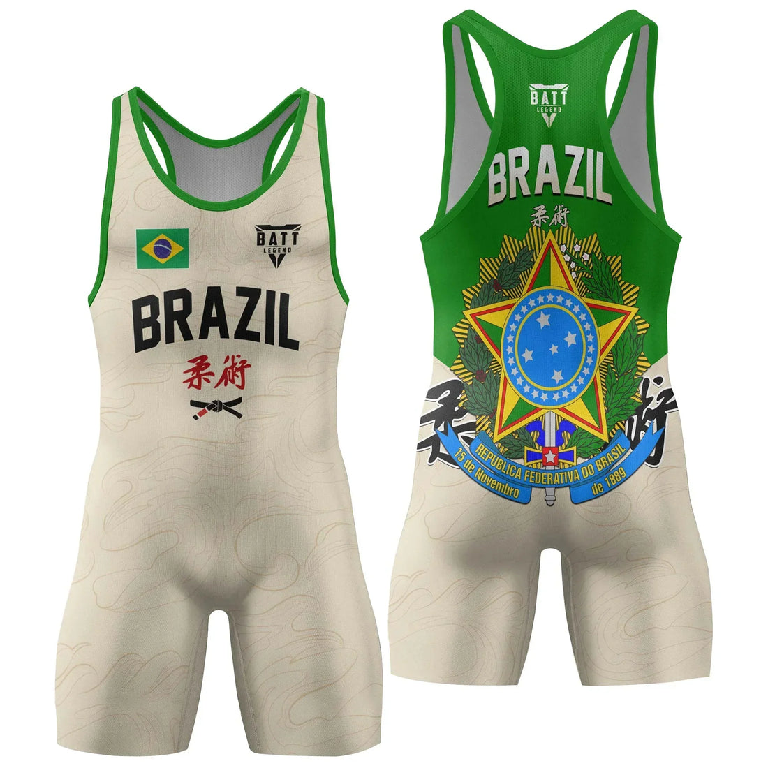 Crest of Brazil Wrestling Singlet