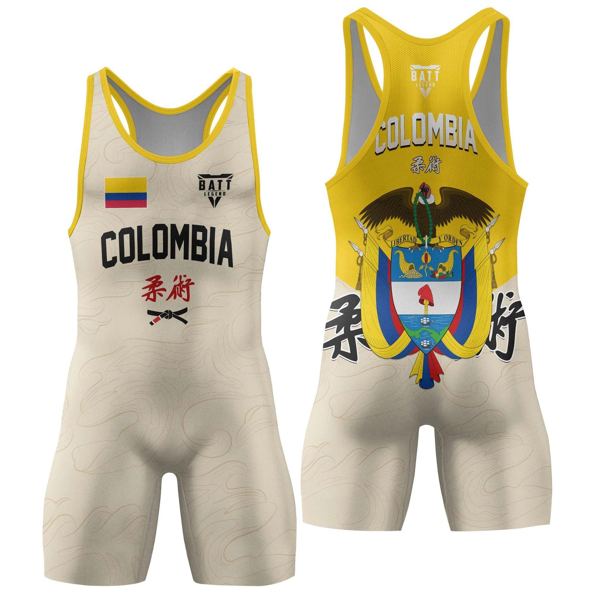 Crest of Colombia Wrestling Singlet