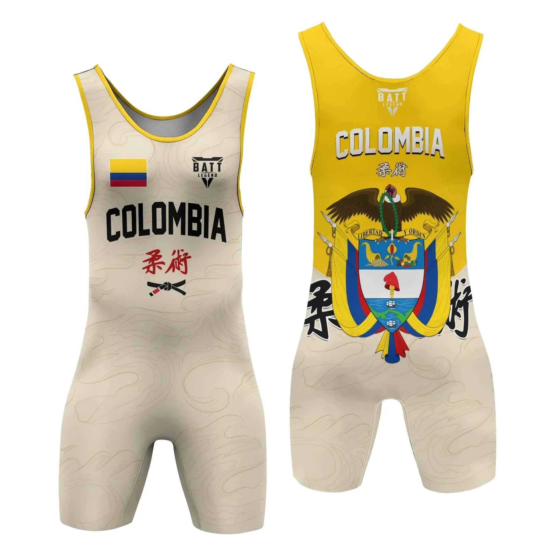 Crest of Colombia Wrestling Singlet