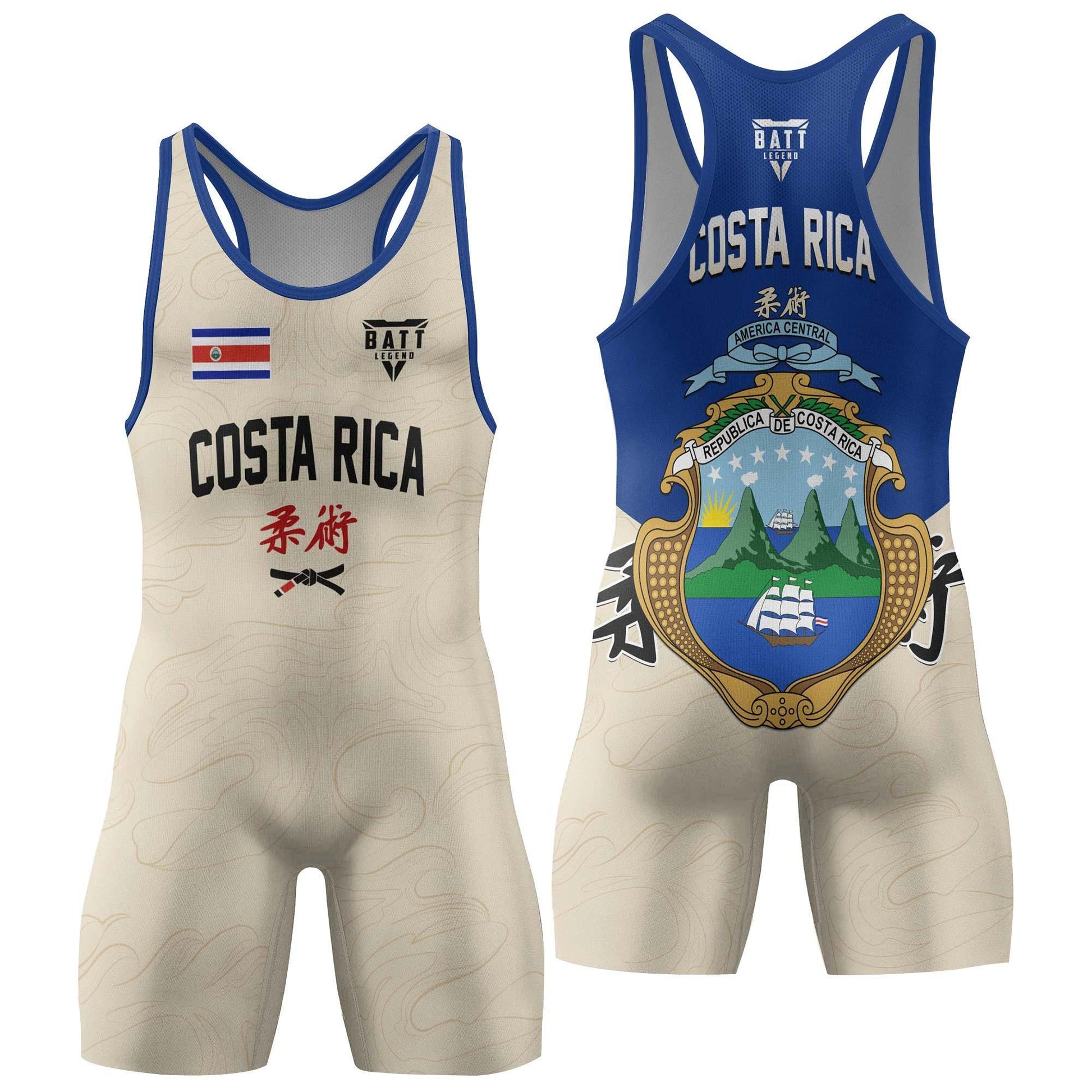 Crest of Costa Rica Wrestling Singlet