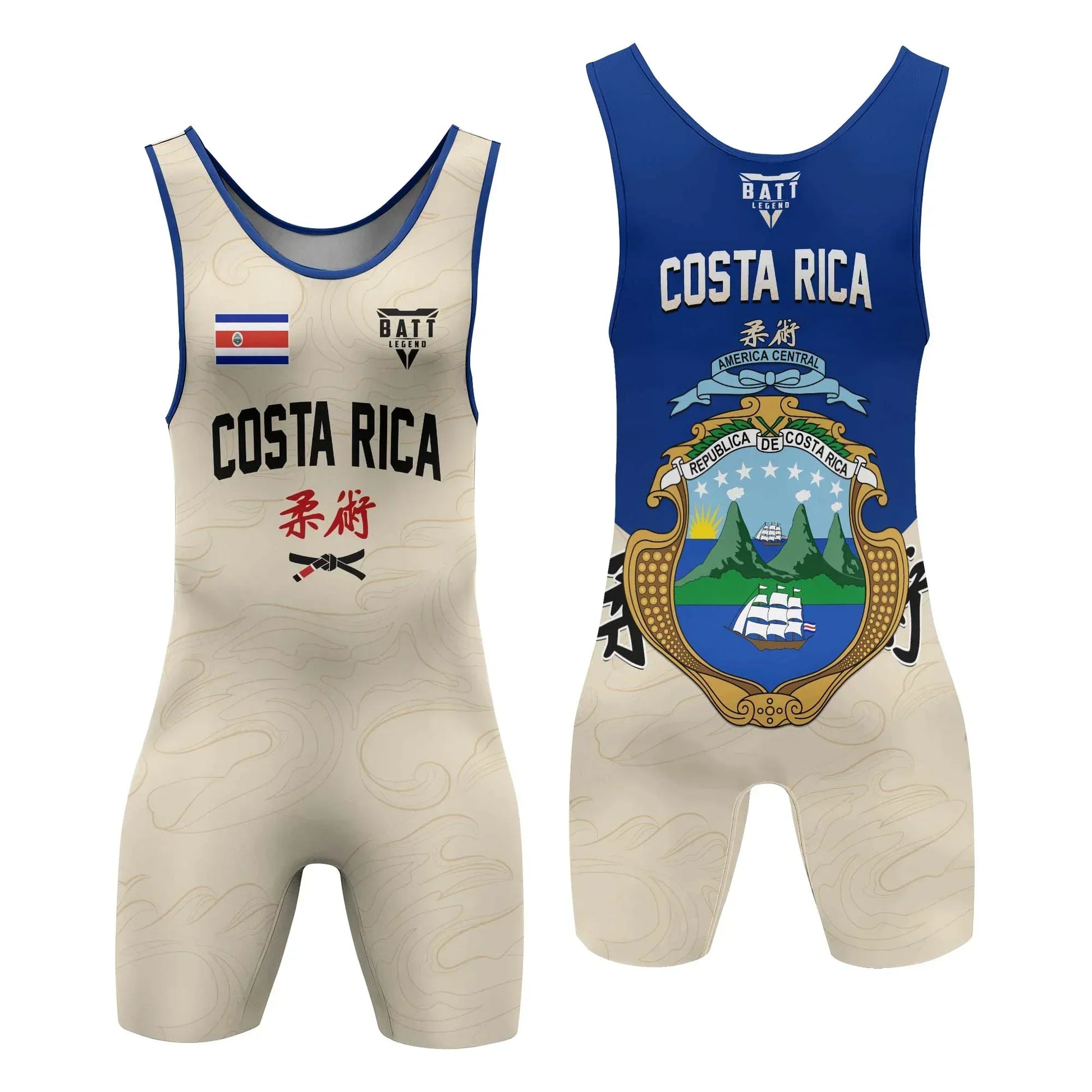 Crest of Costa Rica Wrestling Singlet